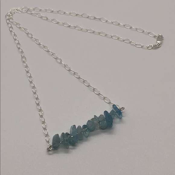 🎁Beautiful Aquamarine & Sterling Silver Necklace - Picture 3 of 8